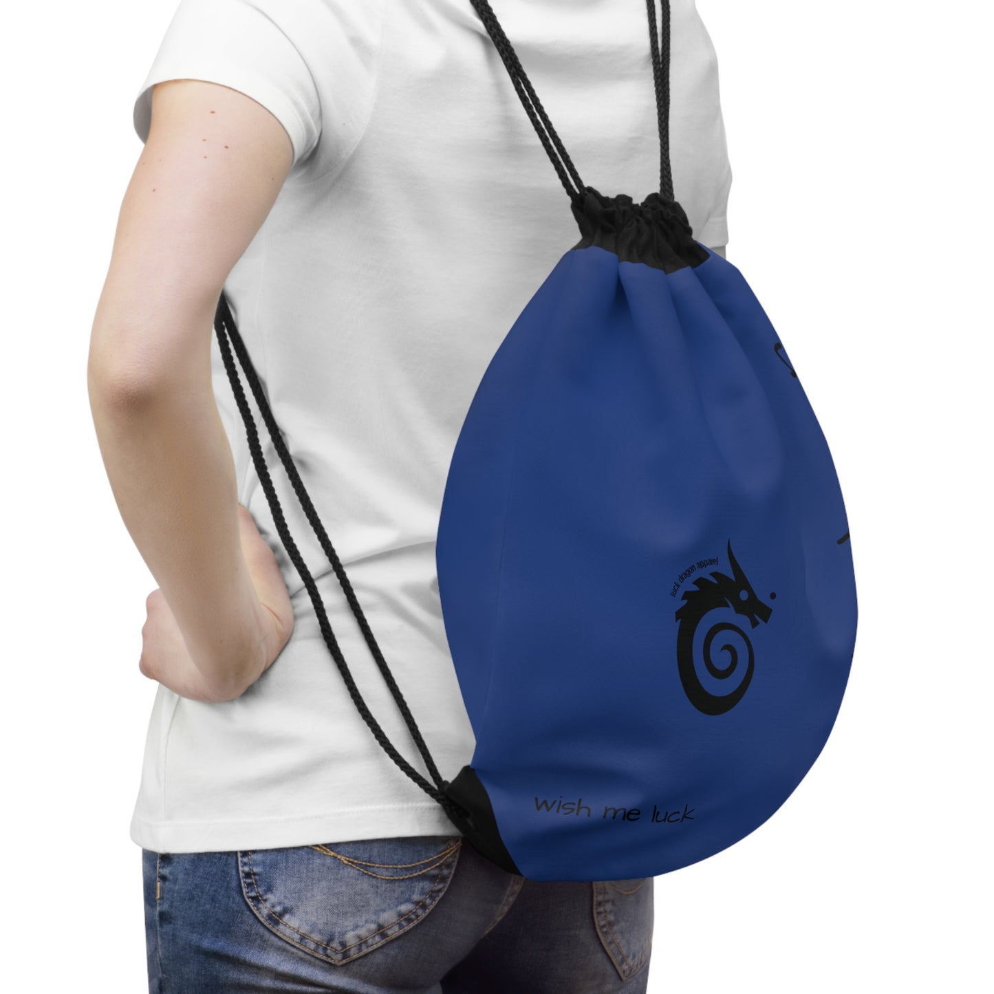 Blue Drawstring Bag